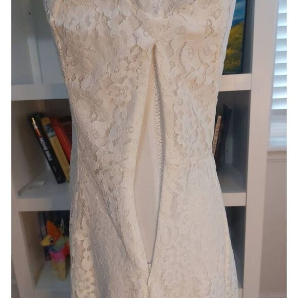Joie Nicolina White  Mini Dress size Small Eyelash Lace V-Neck - Picture 10 of 14